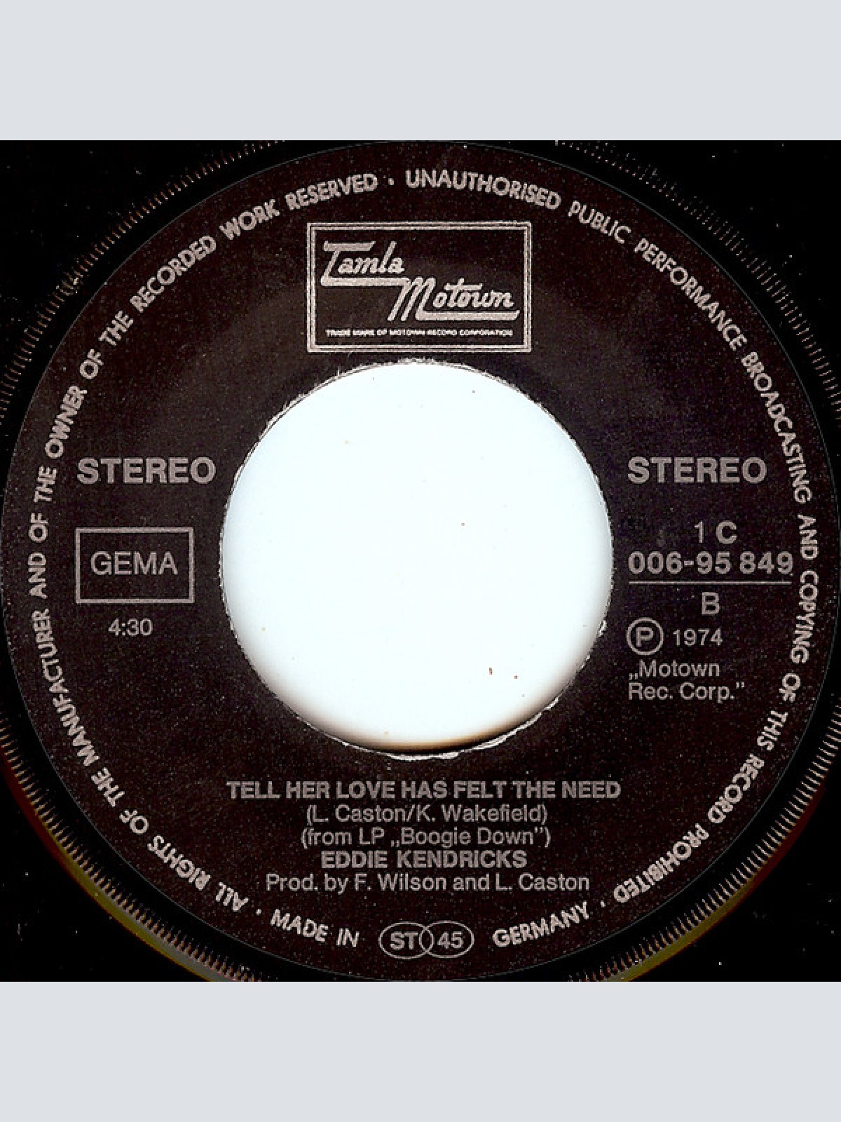 Vinyl / Eddie Kendricks - The Thin Man / Tell Her Love Has Felt The Need