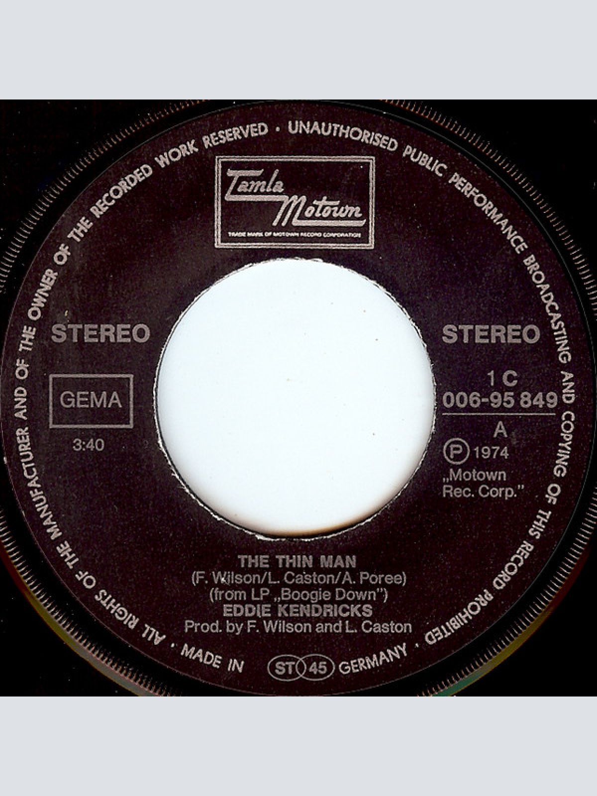 Vinyl / Eddie Kendricks - The Thin Man / Tell Her Love Has Felt The Need