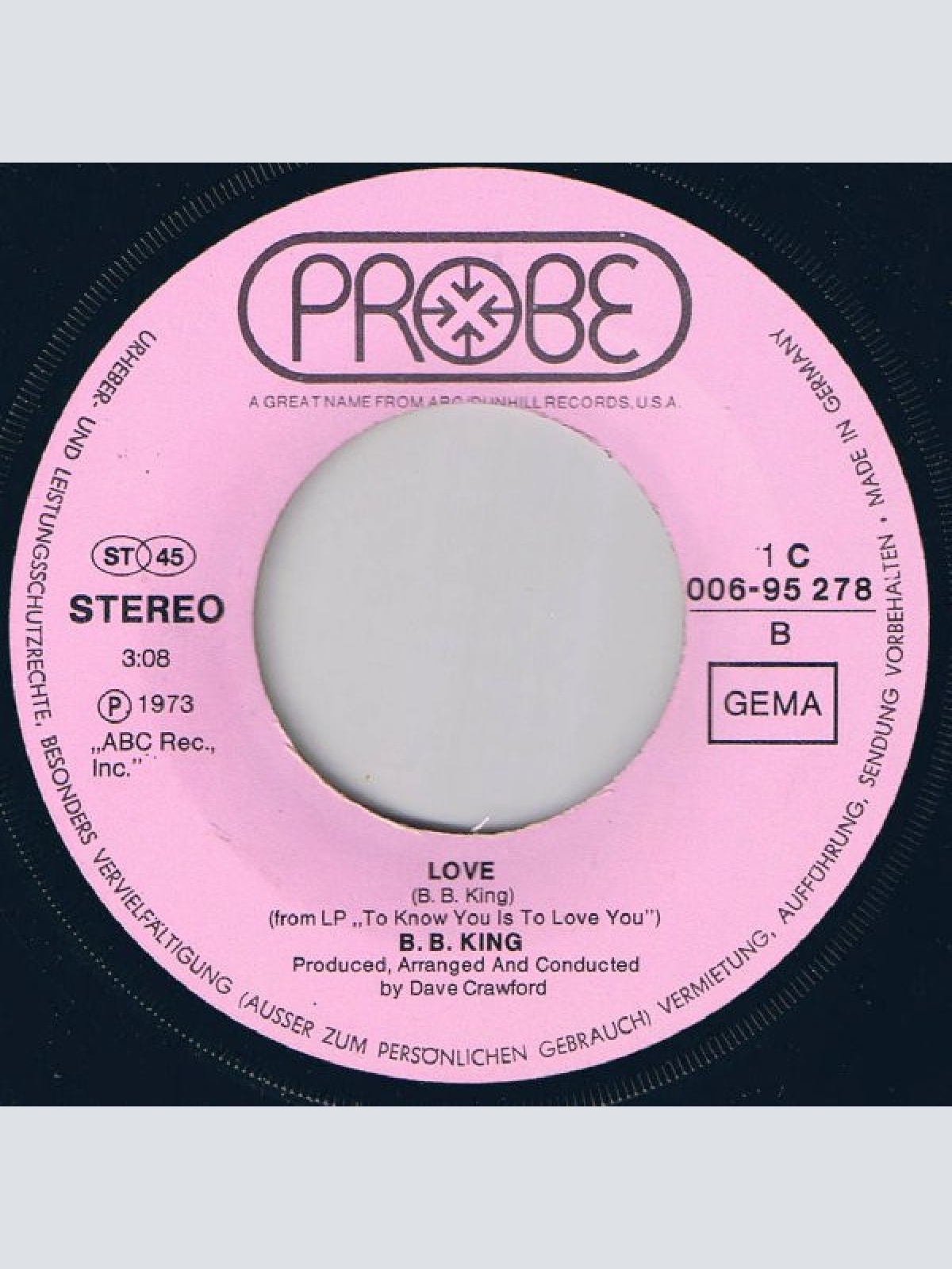 Vinyl / B.B. King - I Like To Live The Love