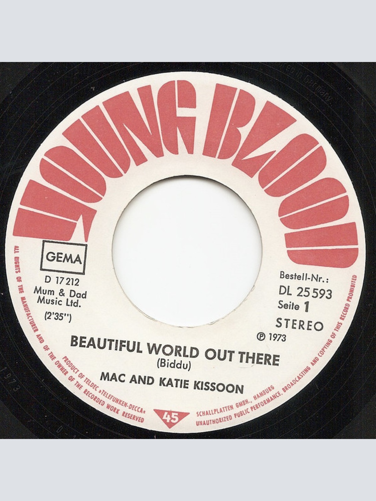 Vinyl / Mac & Katie Kissoon* - Beautiful World Out There