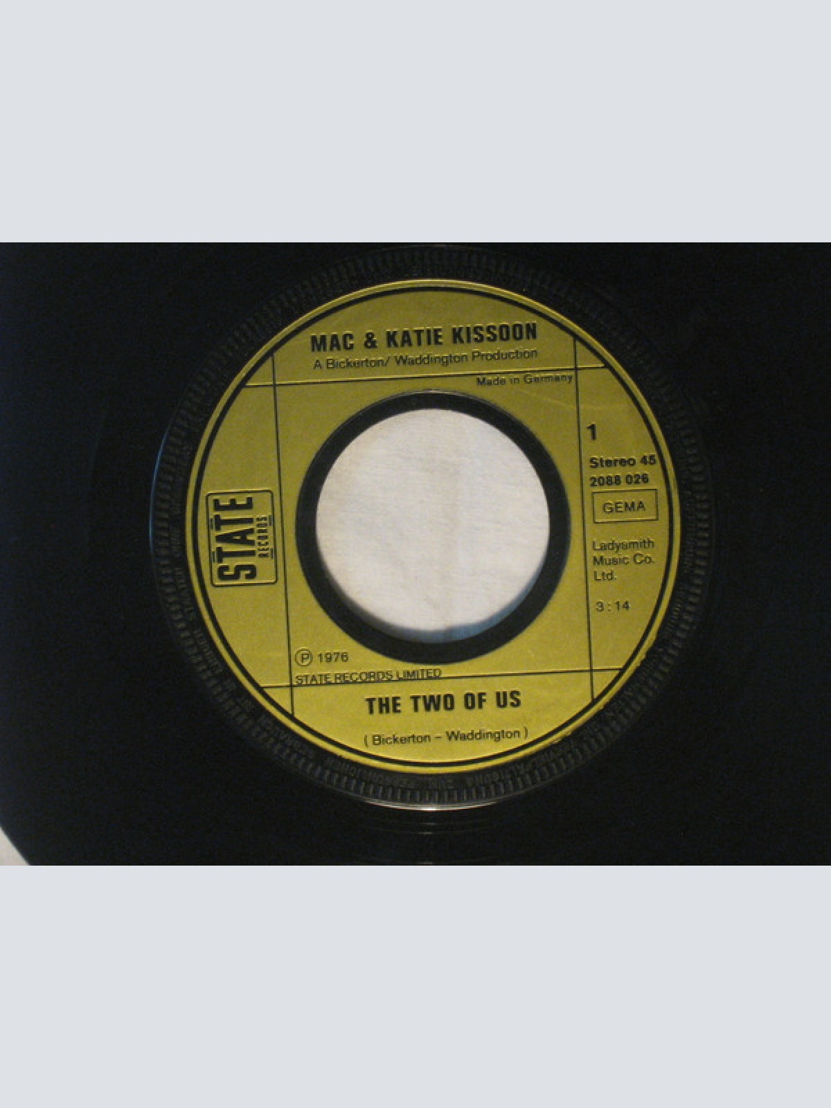 Vinyl / Mac And Katie Kissoon - The Two Of Us / Darling I Love You