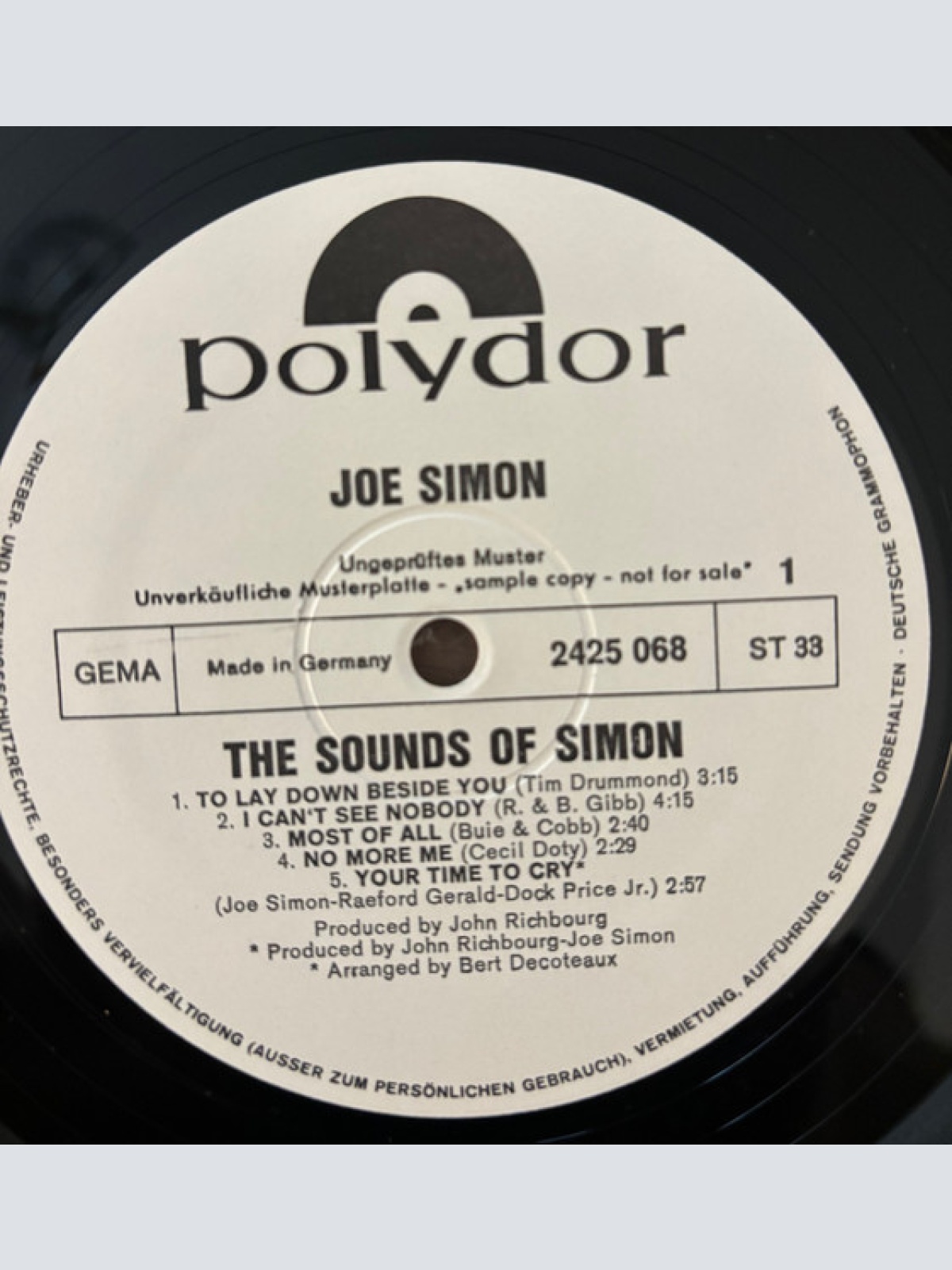 Vinyl / Joe Simon - The Sounds Of Simon