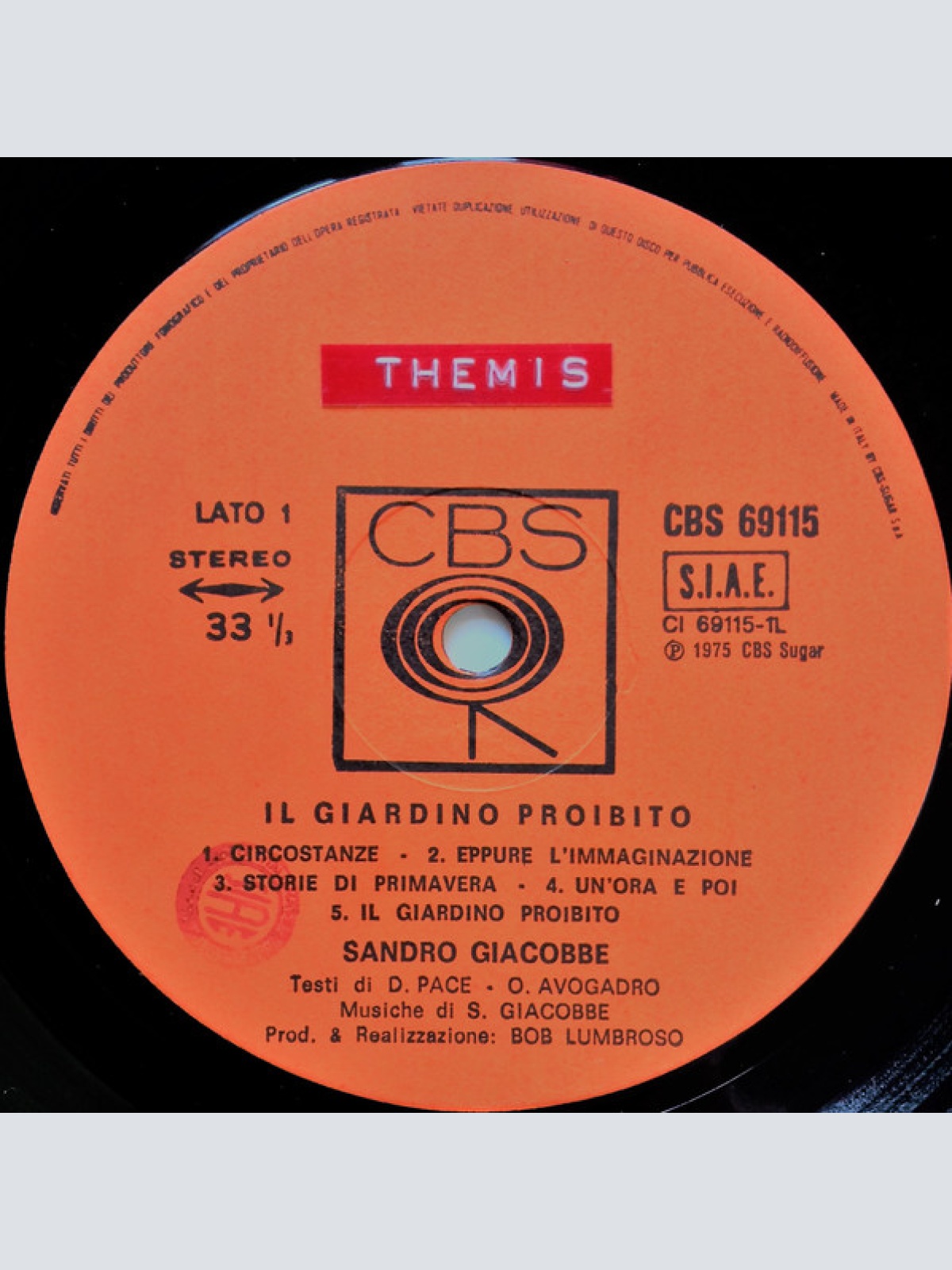 Vinyl / Sandro Giacobbe - Il Giardino Proibito