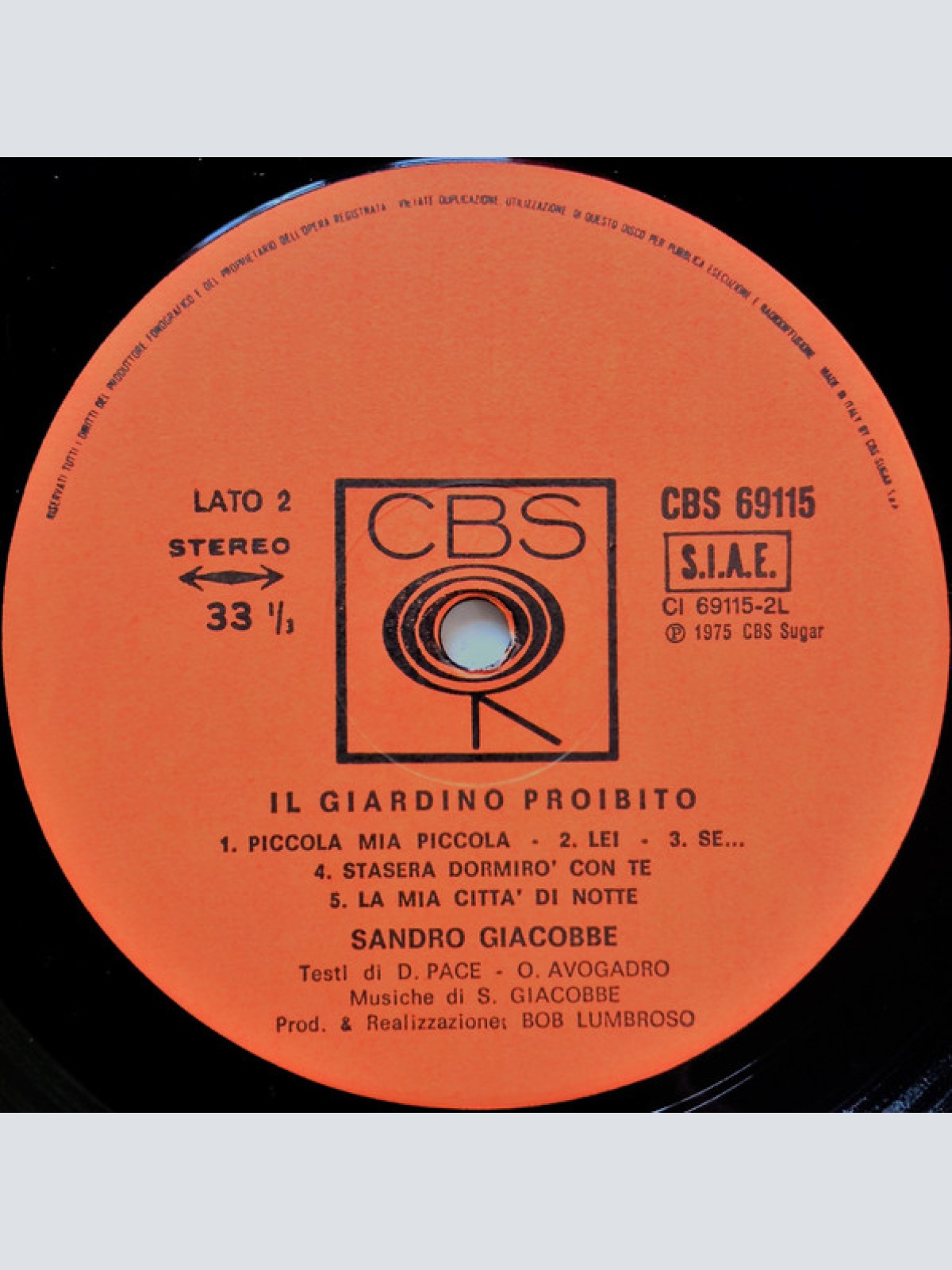 Vinyl / Sandro Giacobbe - Il Giardino Proibito