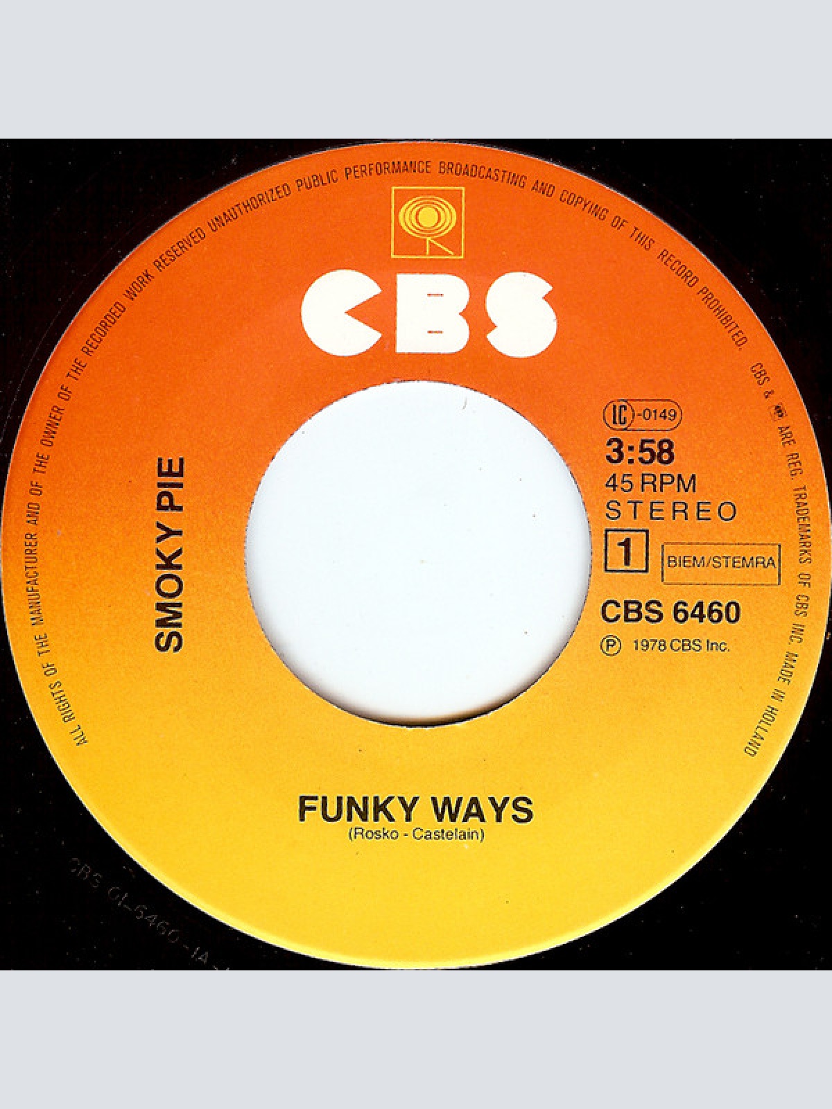 Vinyl / Smoky Pie - Funky Ways