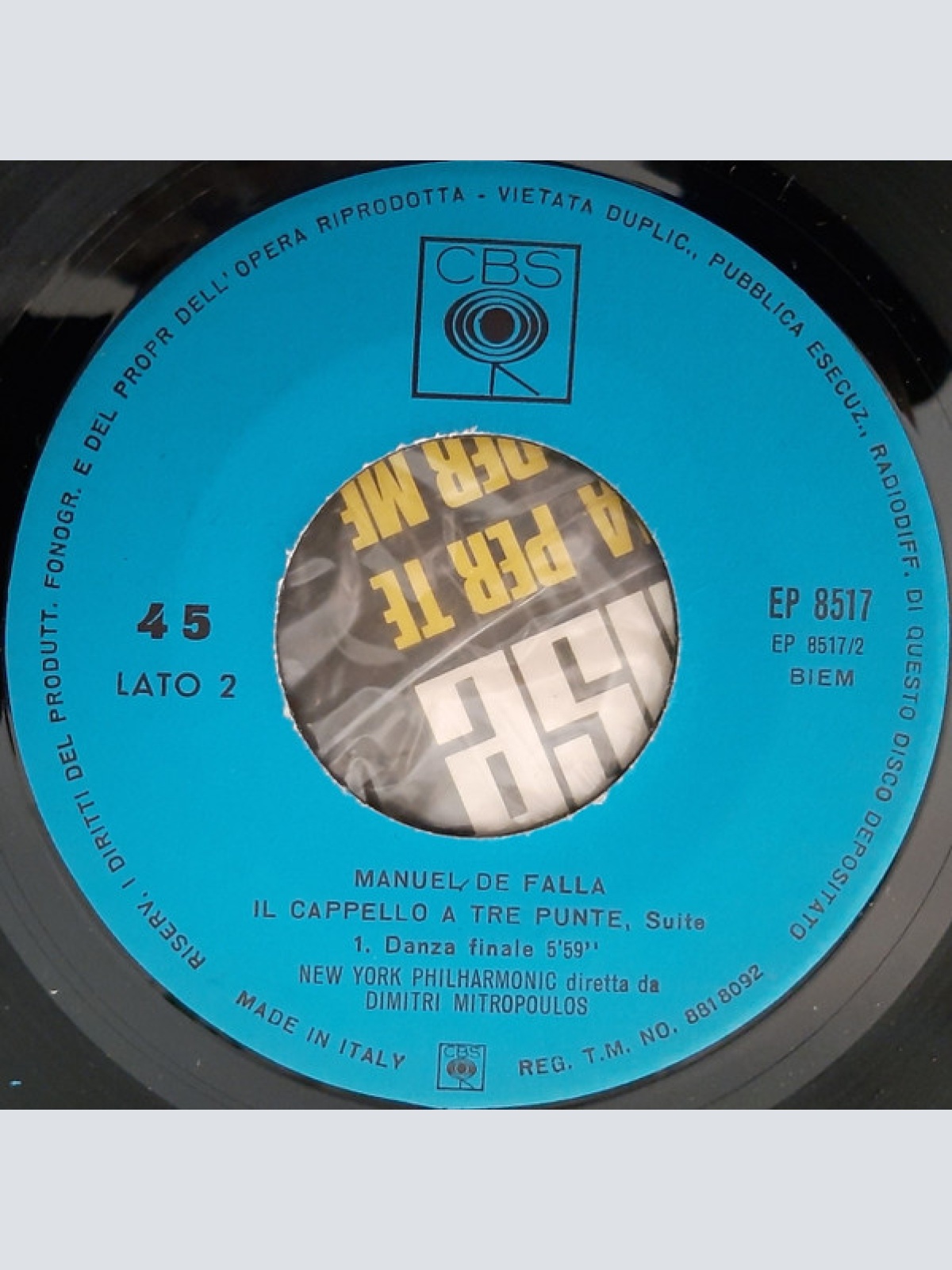 Vinyl / De Falla*, New York Philharmonic Diretta Da Dimitri Mitropoulos - Il Cappello A Tre Punte, Suite