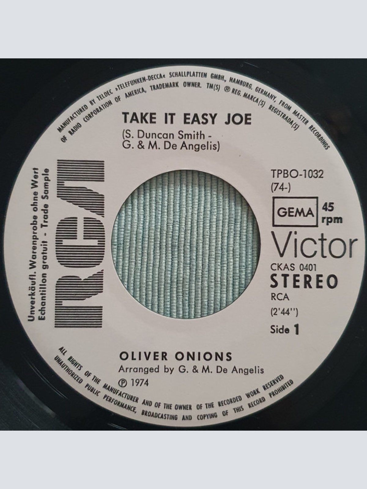 Vinyl / Oliver Onions - Take It Easy Joe