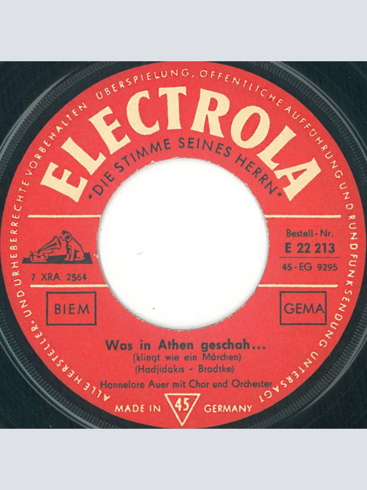 Vinyl / Hannelore Auer - Was In Athen Geschah / Die Sterne Von Athen