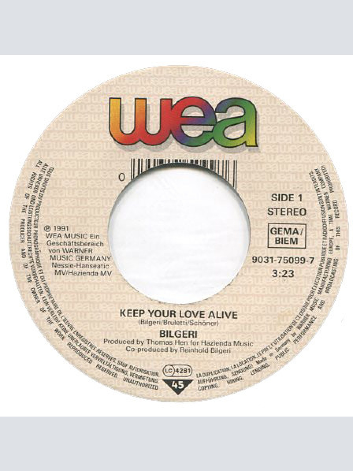 Vinyl / Bilgeri - Keep Your Love Alive