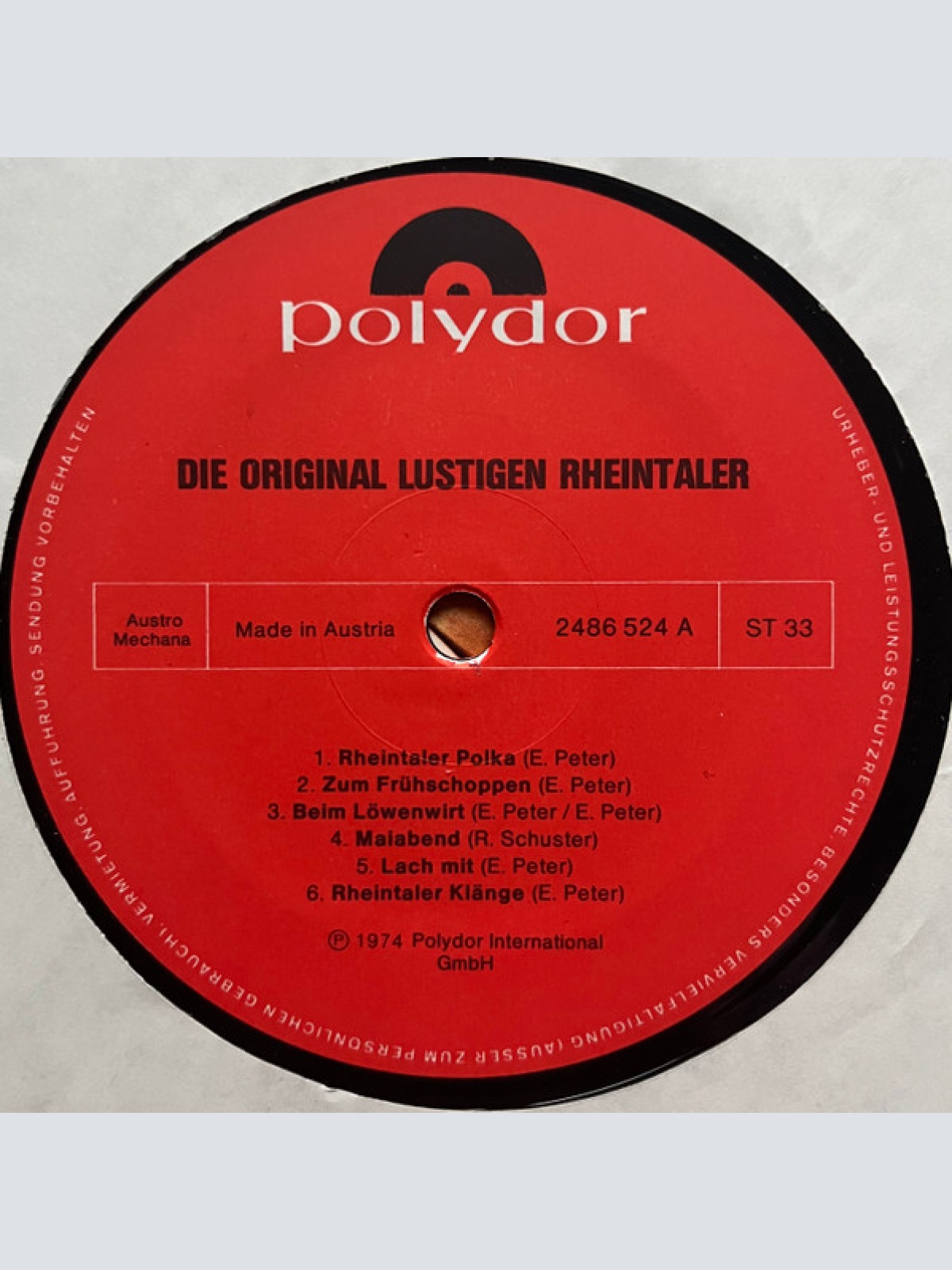 Vinyl / Die Lustigen Thumersbacher - Auf Der Alm Da Gibt's Koa Sünd