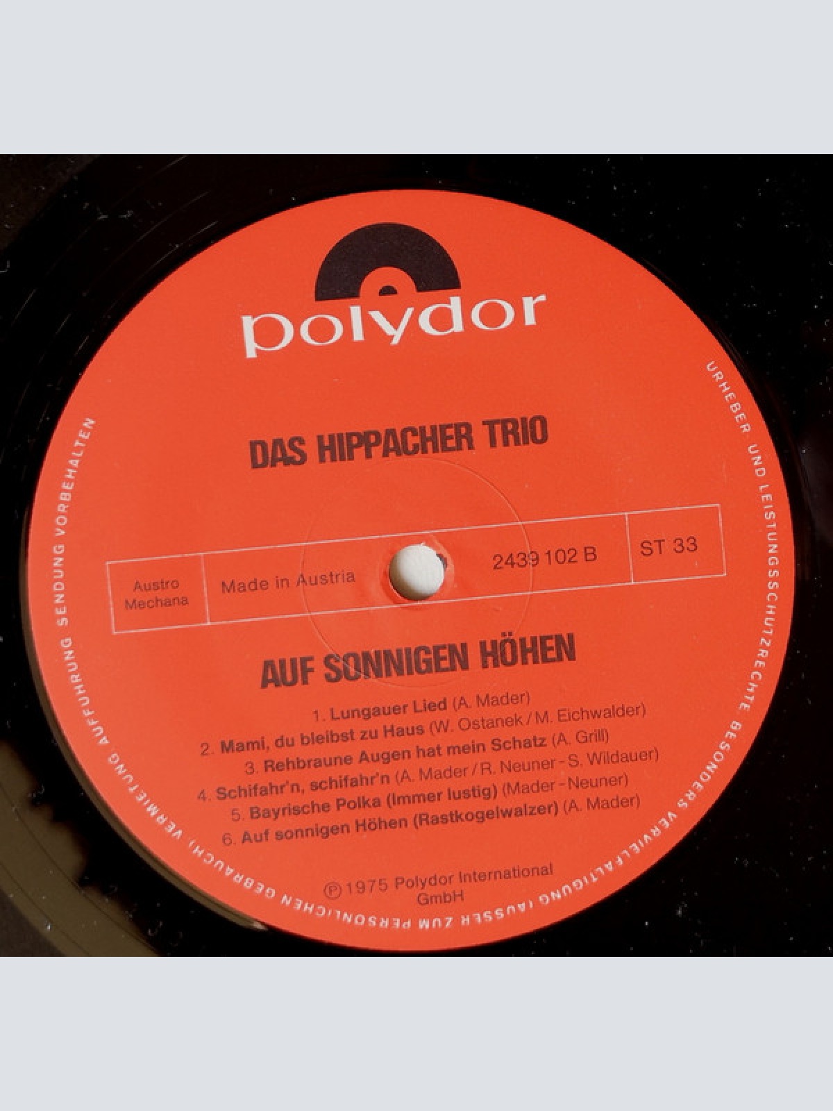 Vinyl / Hippacher Trio - Auf Sonnigen Höhen