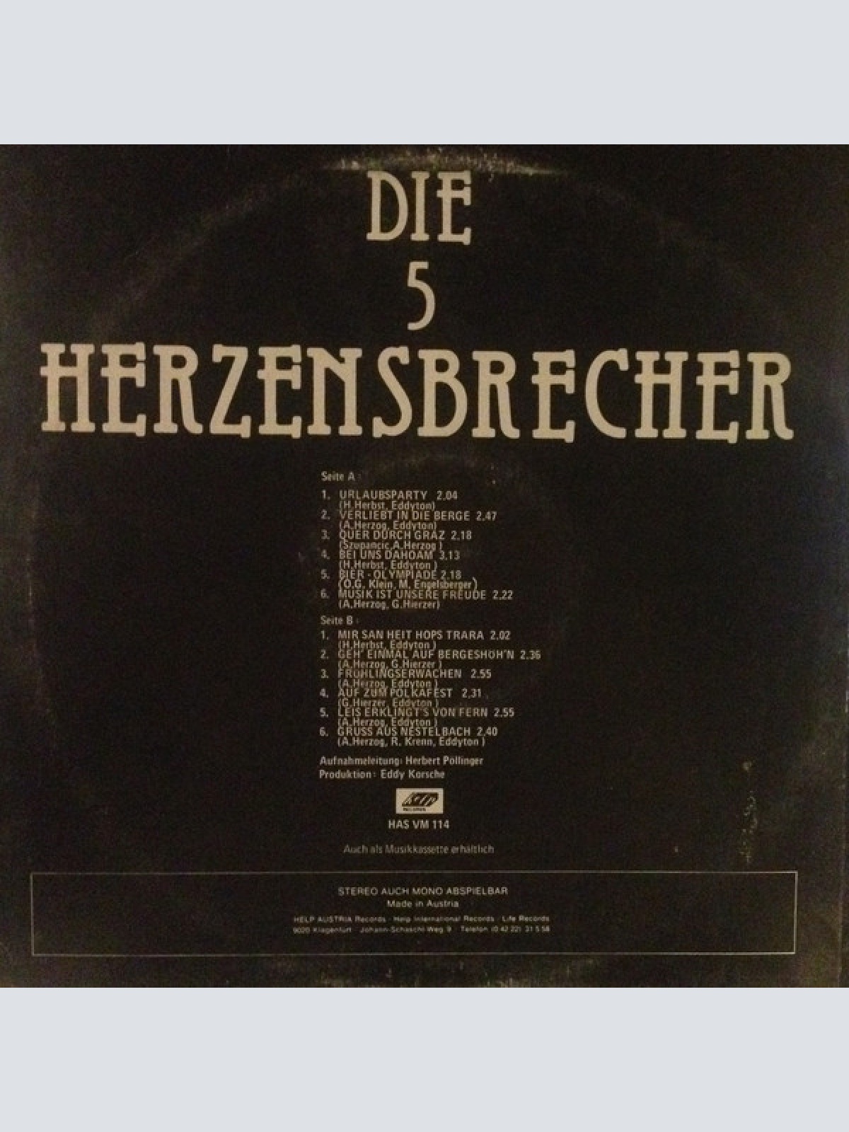 Vinyl / Die 5 Herzensbrecher - Musik Ist Unsere Freude