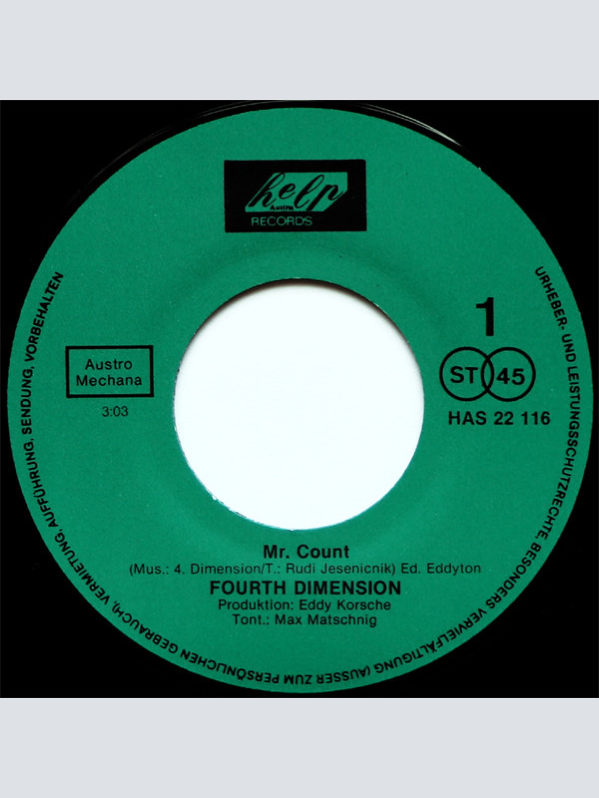 Vinyl / Fourth Dimension* - Mister Count / Ruffian