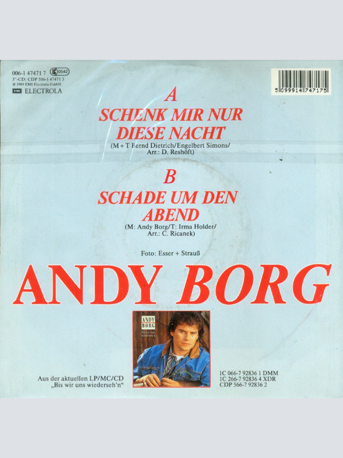 Vinyl / Andy Borg - Schenk Mir Nur Diese Nacht