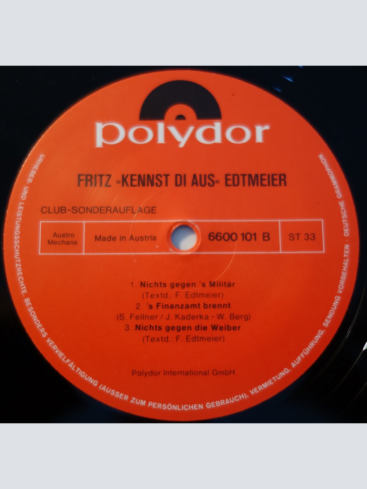 Vinyl / Fritz Edtmeier - Seine Grossen Erfolge