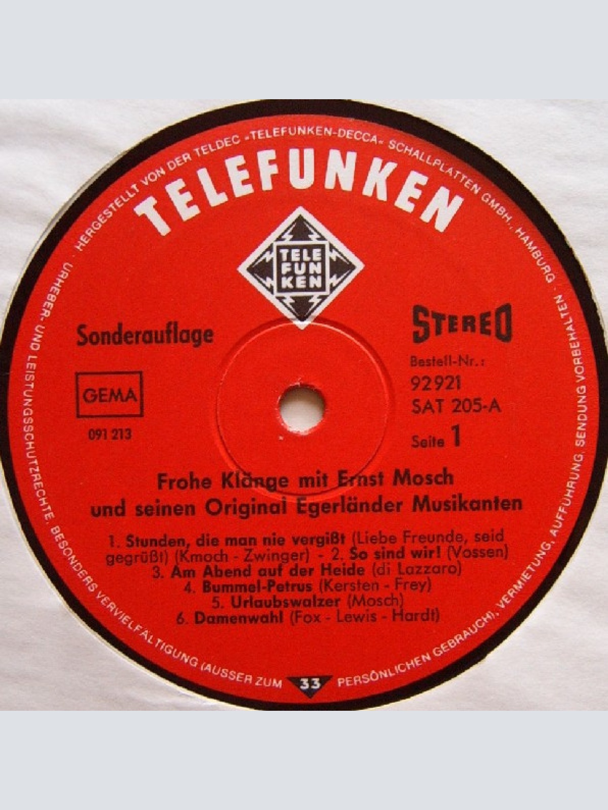 Vinyl / Ernst Mosch Und Seine Original Egerländer Musikanten - Frohe Klänge