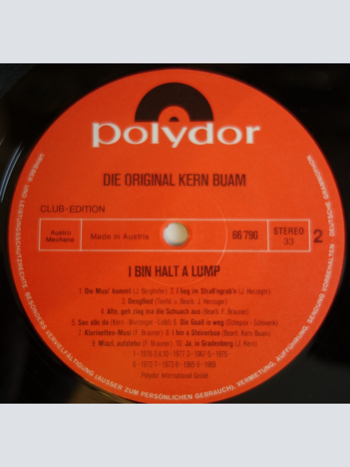 Vinyl / Die Kern Buam - I Bin Halt A Lump