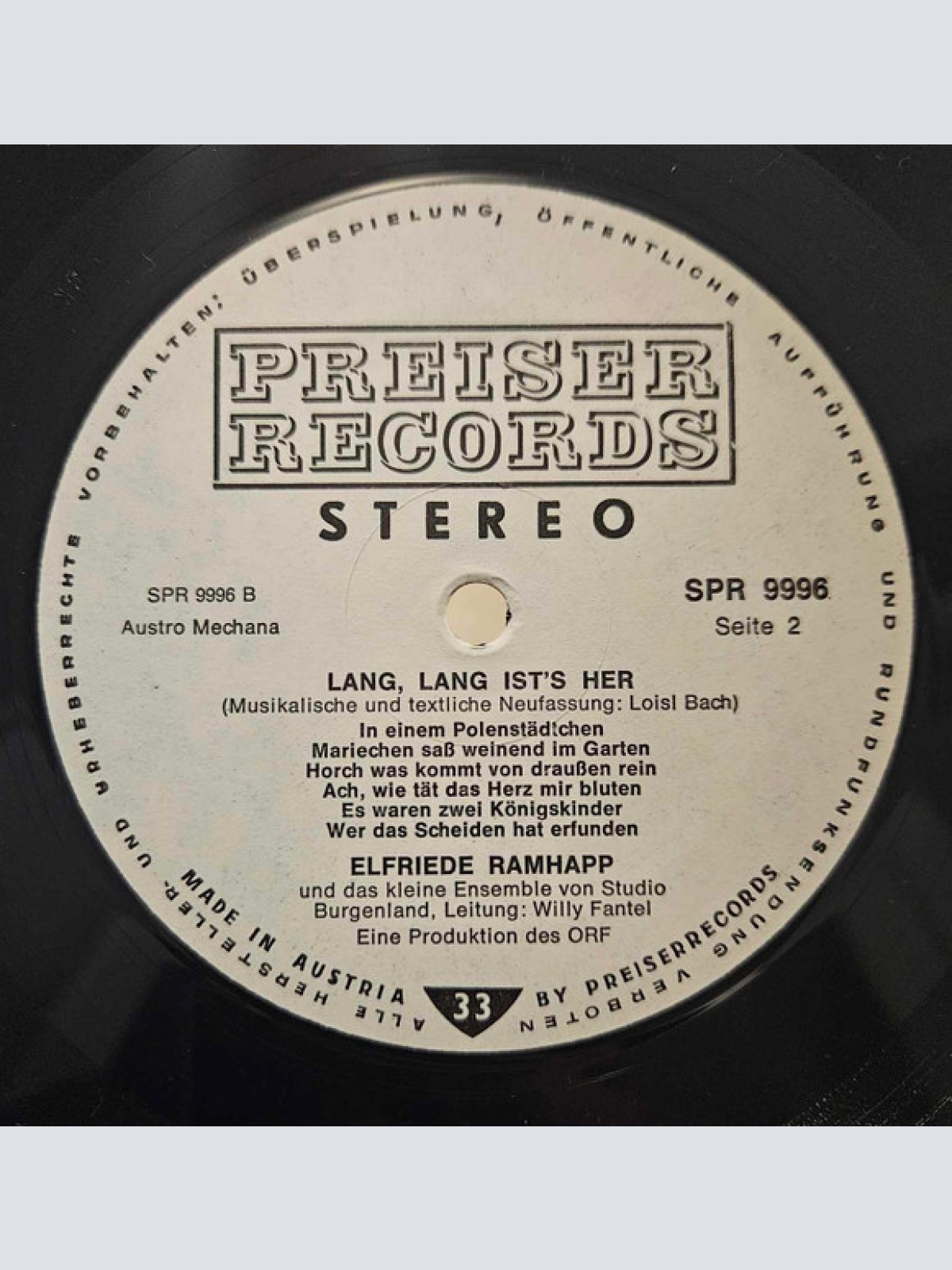 Vinyl / Elfriede Ramhapp - Lang, Lang Ist's Her