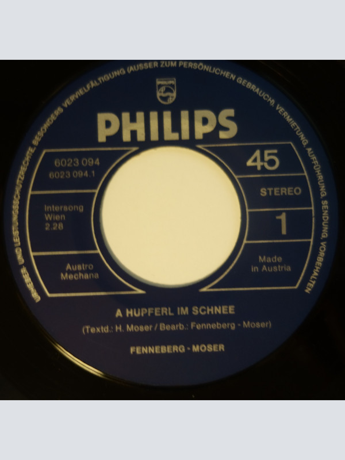 Vinyl / Fenneberg-Moser* - A Hupferl Im Schnee