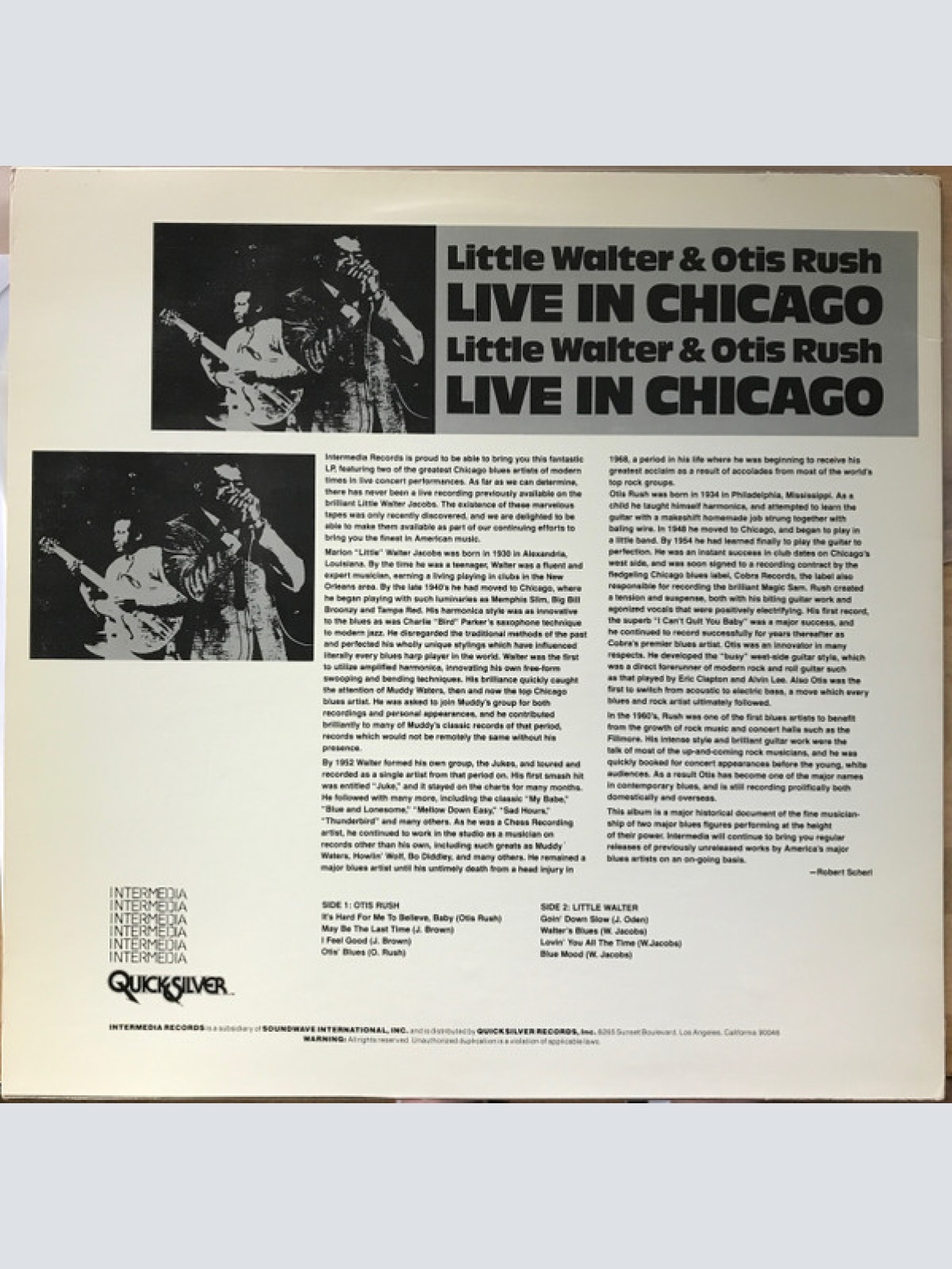Vinyl / Little Walter & Otis Rush - Live In Chicago