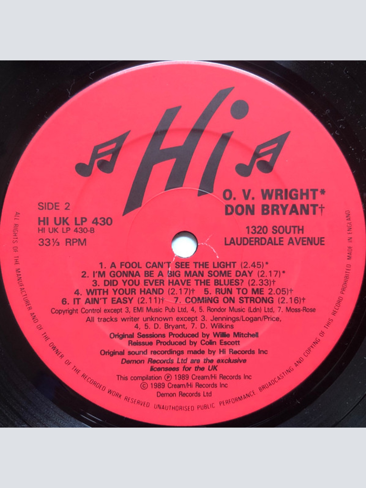 Vinyl / Al Green / O.V. Wright / Don Bryant - 1320 South Lauderdale Avenue (Rare & Unissued Hi Recordings)