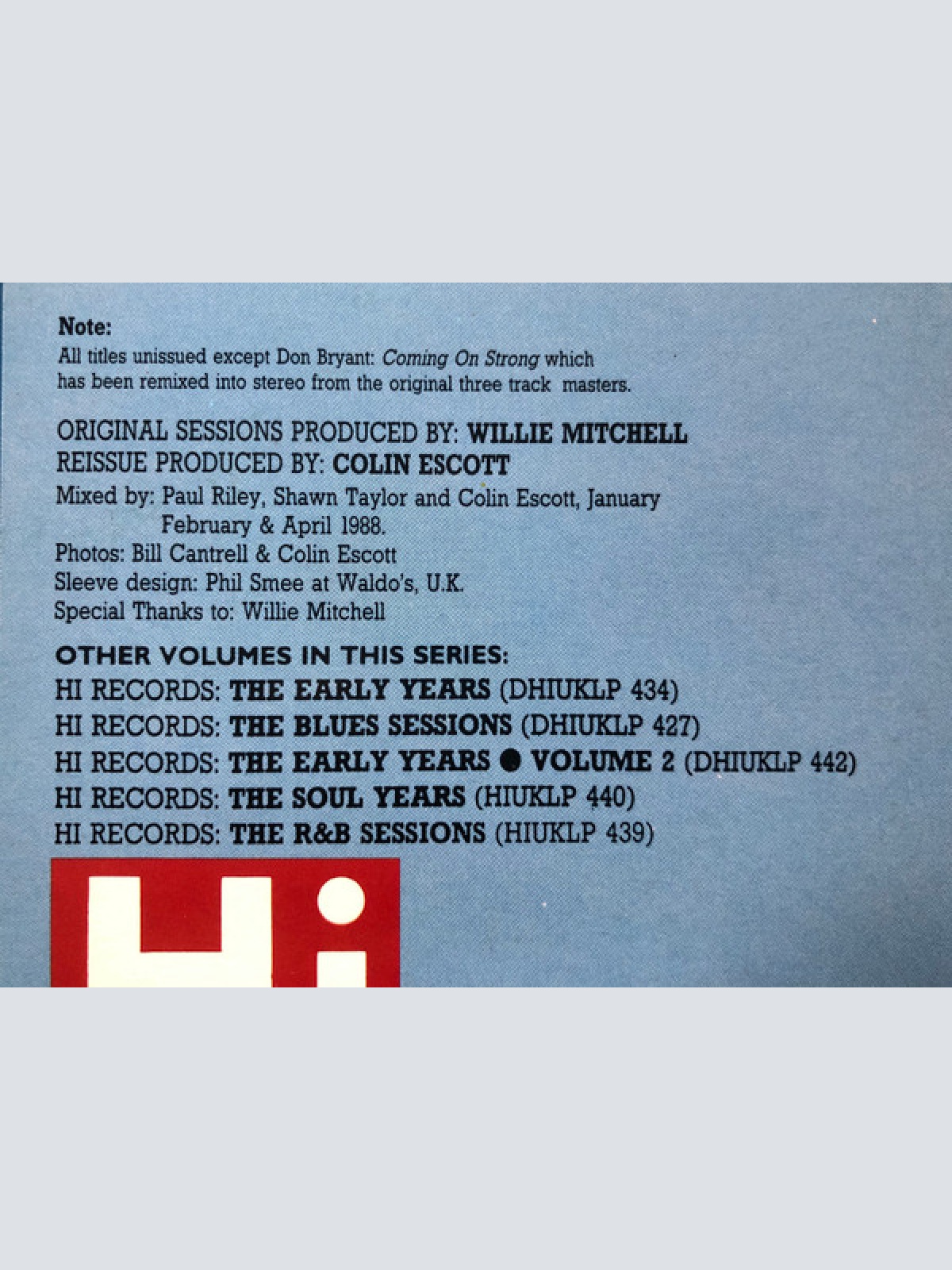 Vinyl / Al Green / O.V. Wright / Don Bryant - 1320 South Lauderdale Avenue (Rare & Unissued Hi Recordings)