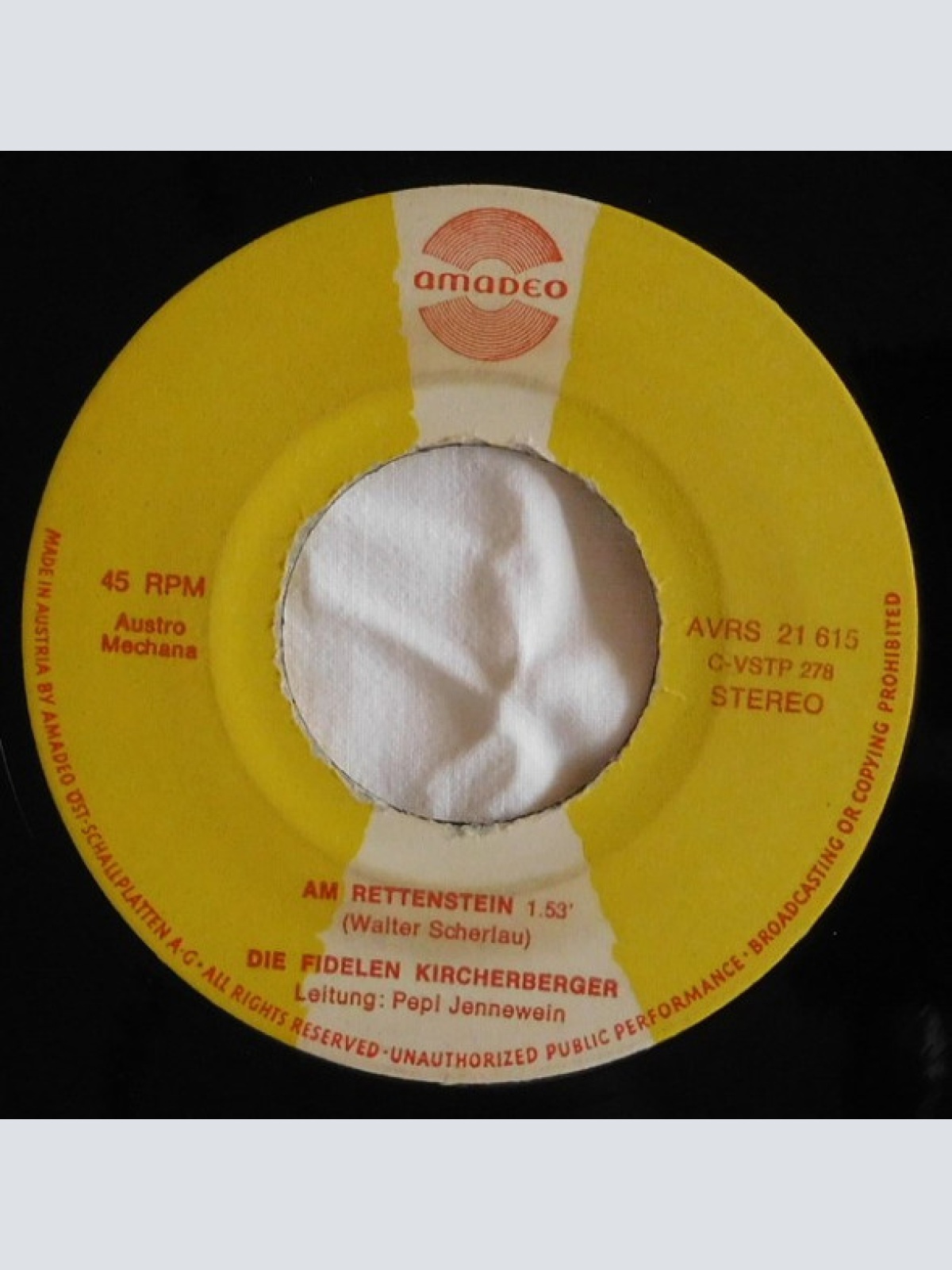 Vinyl / Die Fidelen Kircherberger - Hennenpolka / Am Rettenstein