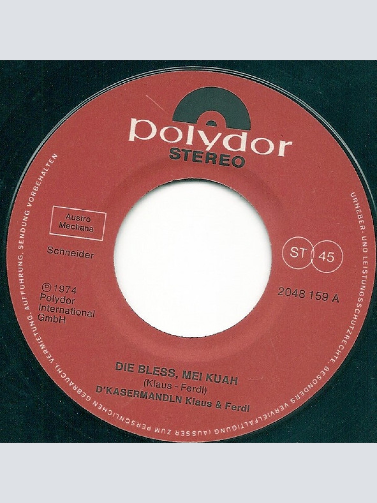 Vinyl / D'Kasermandln, Klaus Und Ferdl - Die Bless, Mei Kuah