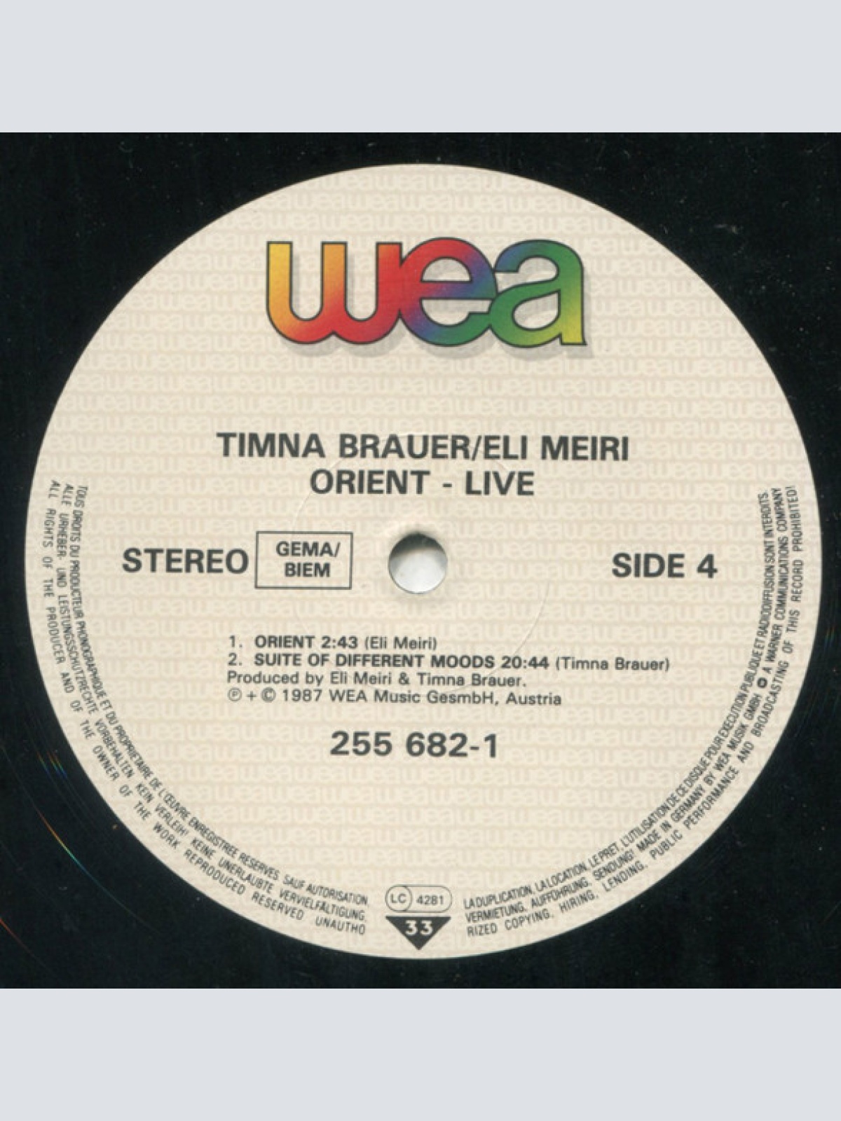 Vinyl / Timna Brauer - Eli Meiri* - Orient Live