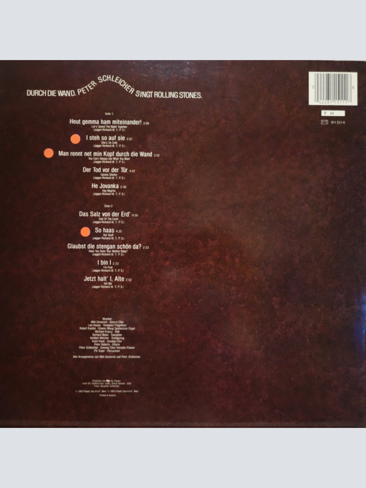 Vinyl / Peter Schleicher - Durch Die Wand