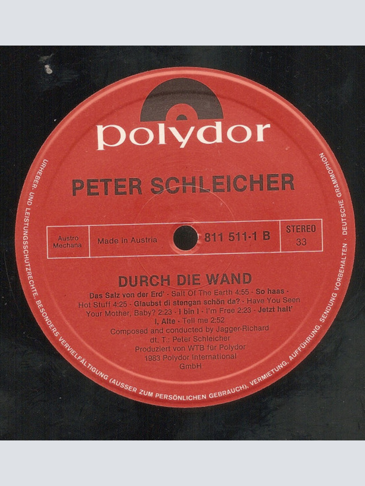 Vinyl / Peter Schleicher - Durch Die Wand