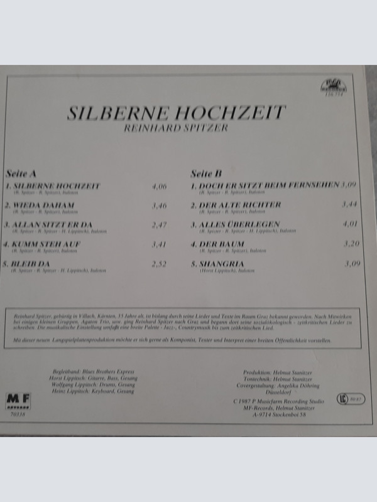 Vinyl / Reinhard Spitzer - Silberne Hochzeit