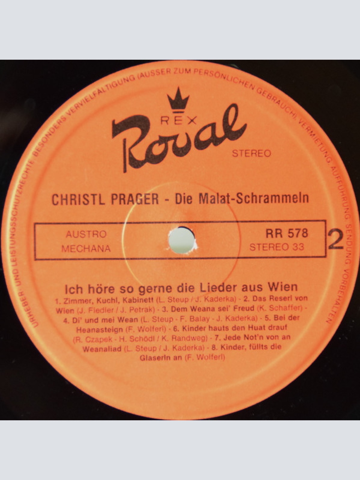 Vinyl / Christl Prager, Die Malat-Schrammeln* - Ich Höre So Gerne Die Lieder Aus Wien