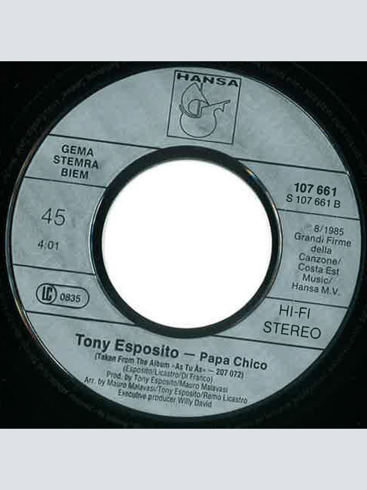 Vinyl / Tony Esposito - Papa Chico
