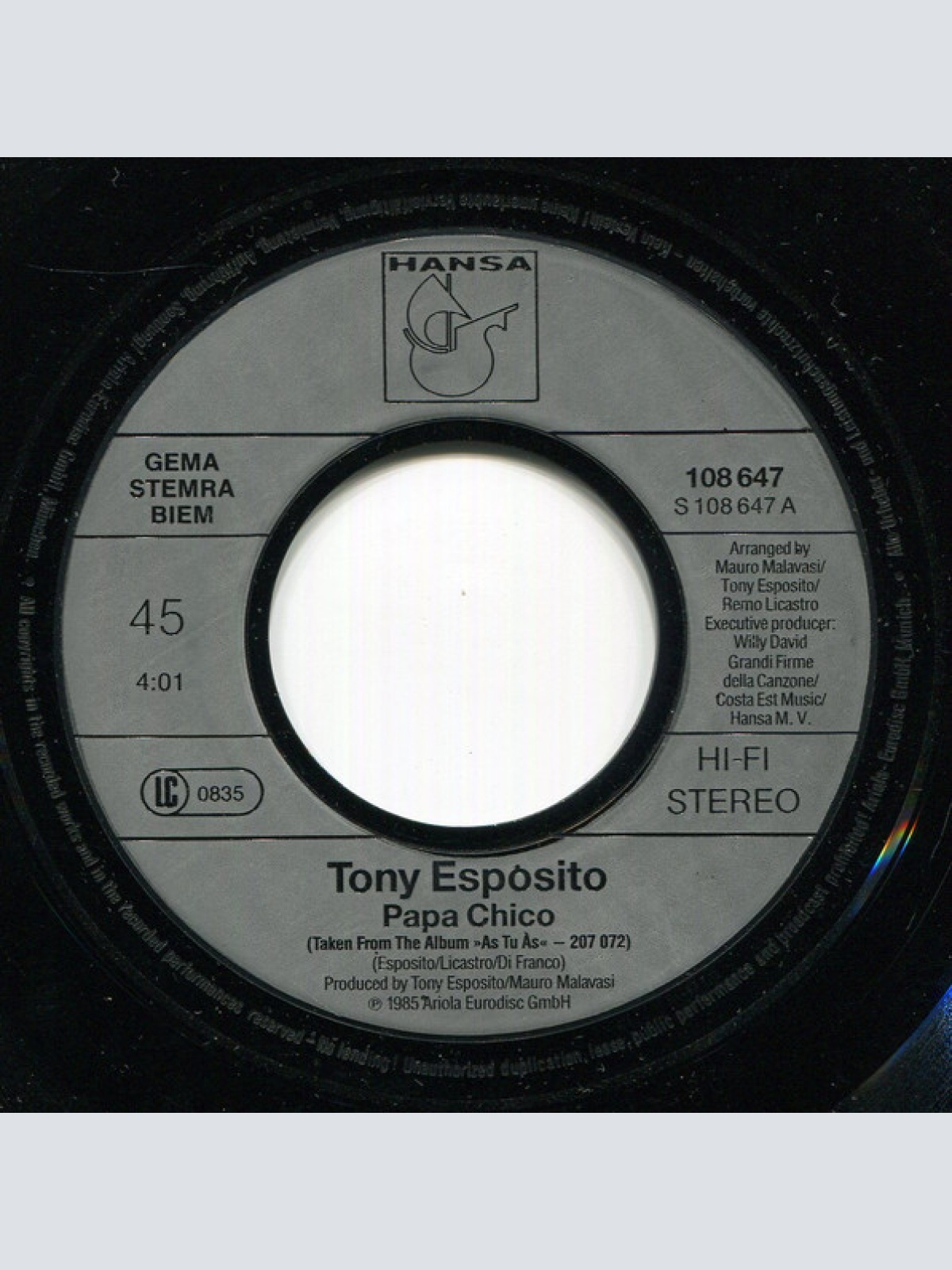 Vinyl / Tony Esposito - Papa Chico