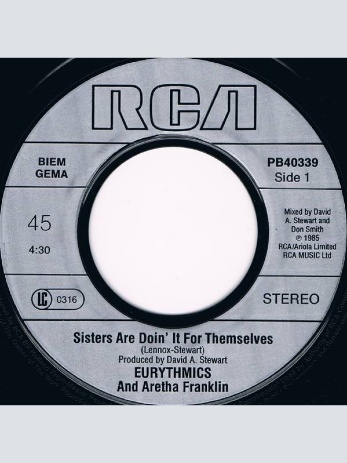 Vinyl / Eurythmics And Aretha Franklin - Sisters Are Doin' It For Themselves