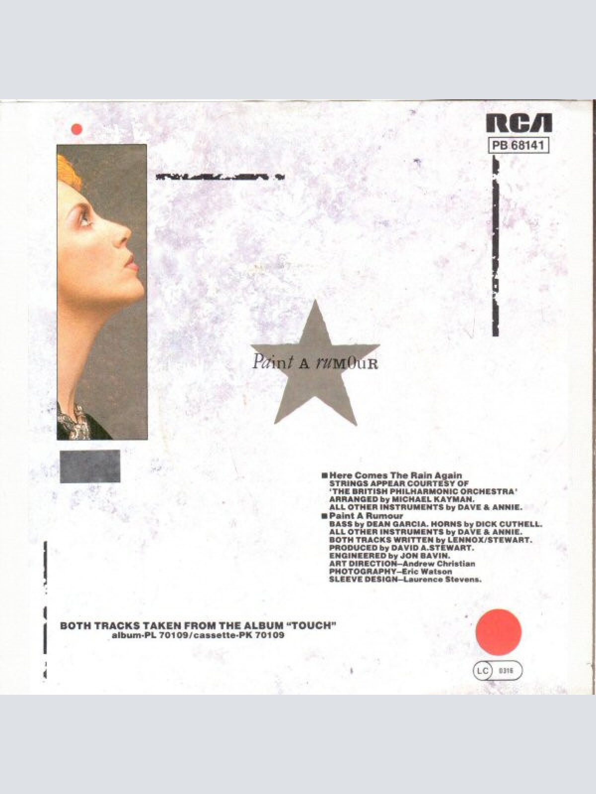 Vinyl / Eurythmics - Here Comes The Rain Again