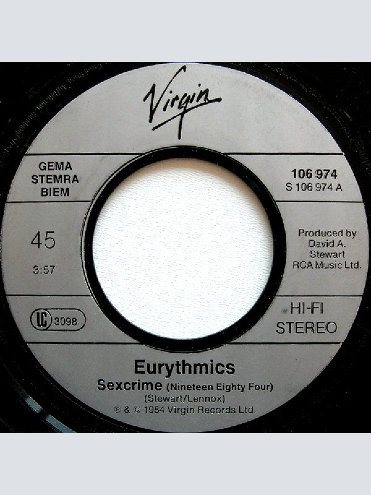 Vinyl / Eurythmics - Sexcrime (Nineteen Eighty ▪ Four)