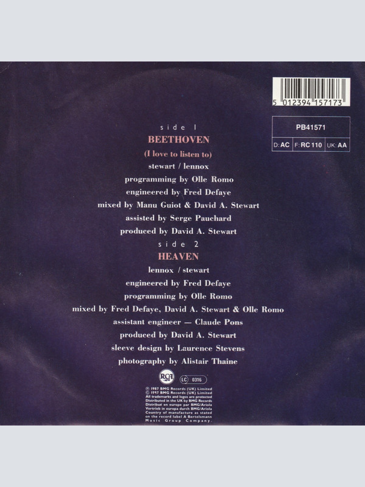 Vinyl / Eurythmics - Beethoven