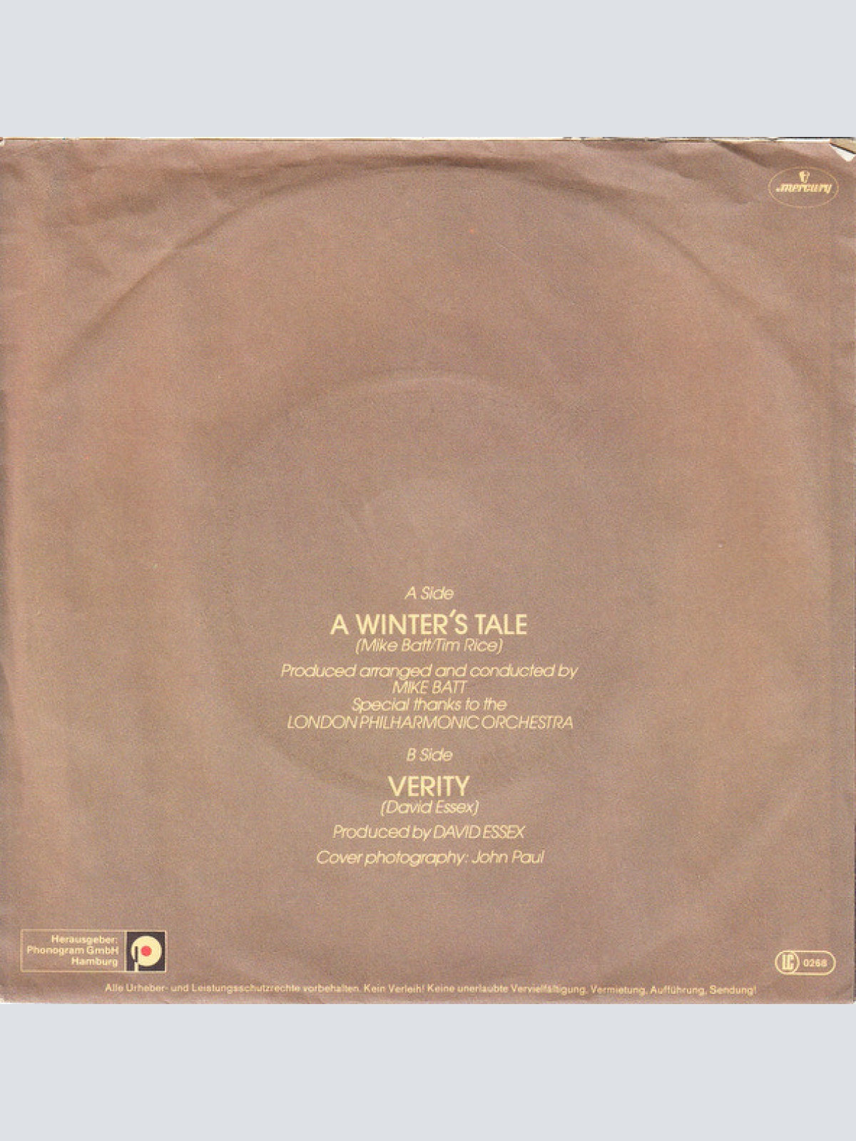 Vinyl / David Essex - A Winter's Tale