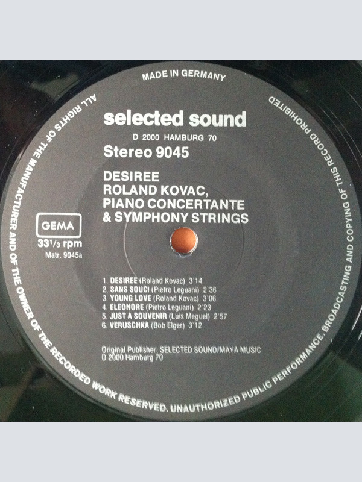 Vinyl / Roland Kovac & Symphony Strings - Desiree