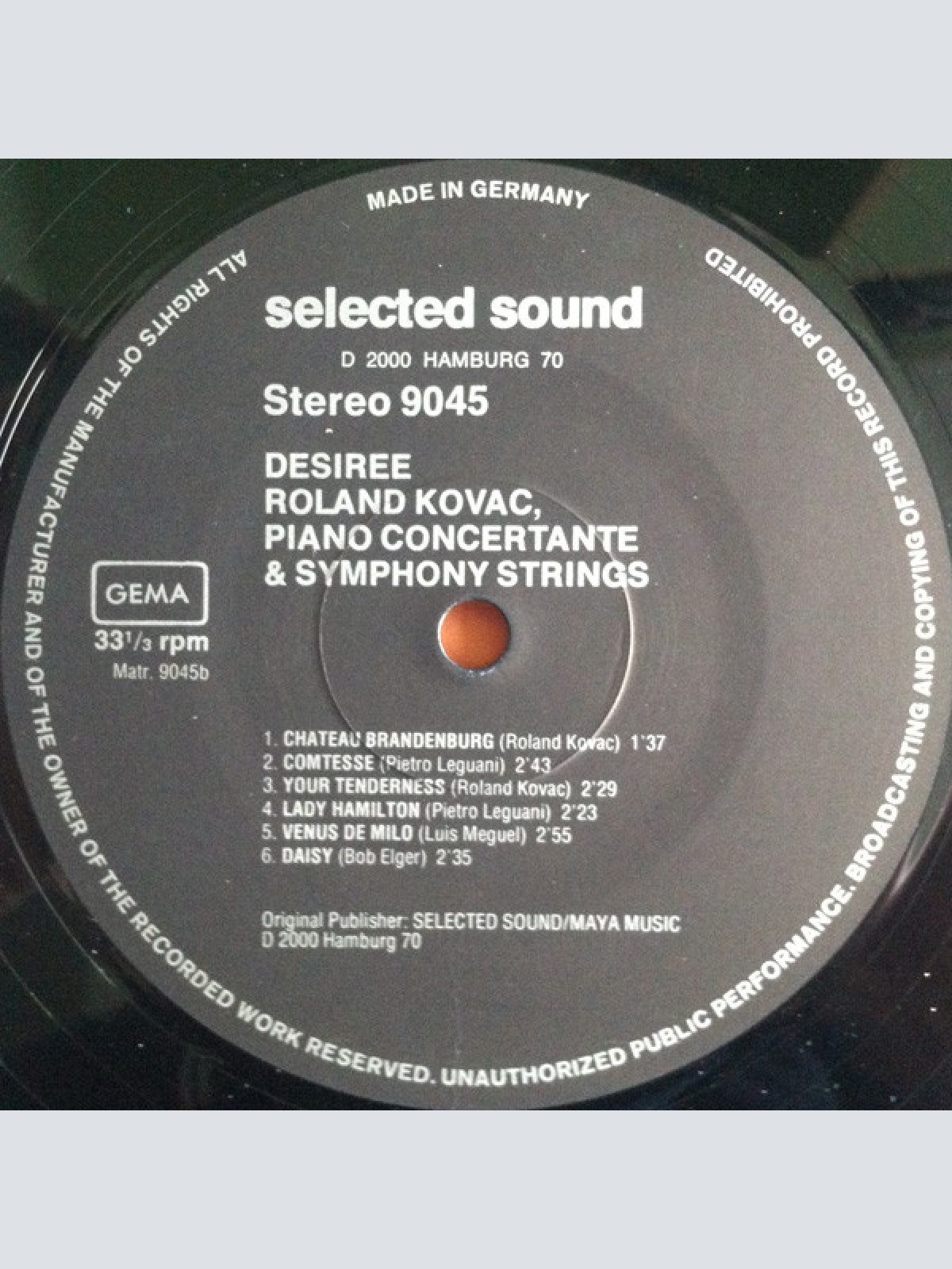 Vinyl / Roland Kovac & Symphony Strings - Desiree