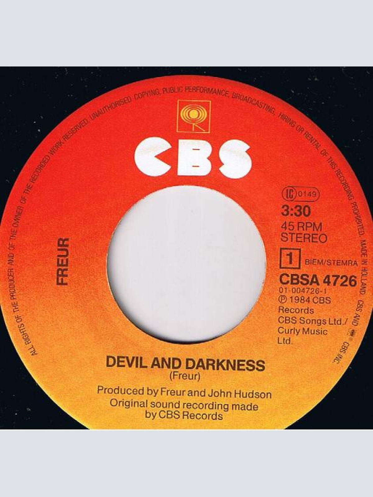 Vinyl / Freur - The Devil And Darkness