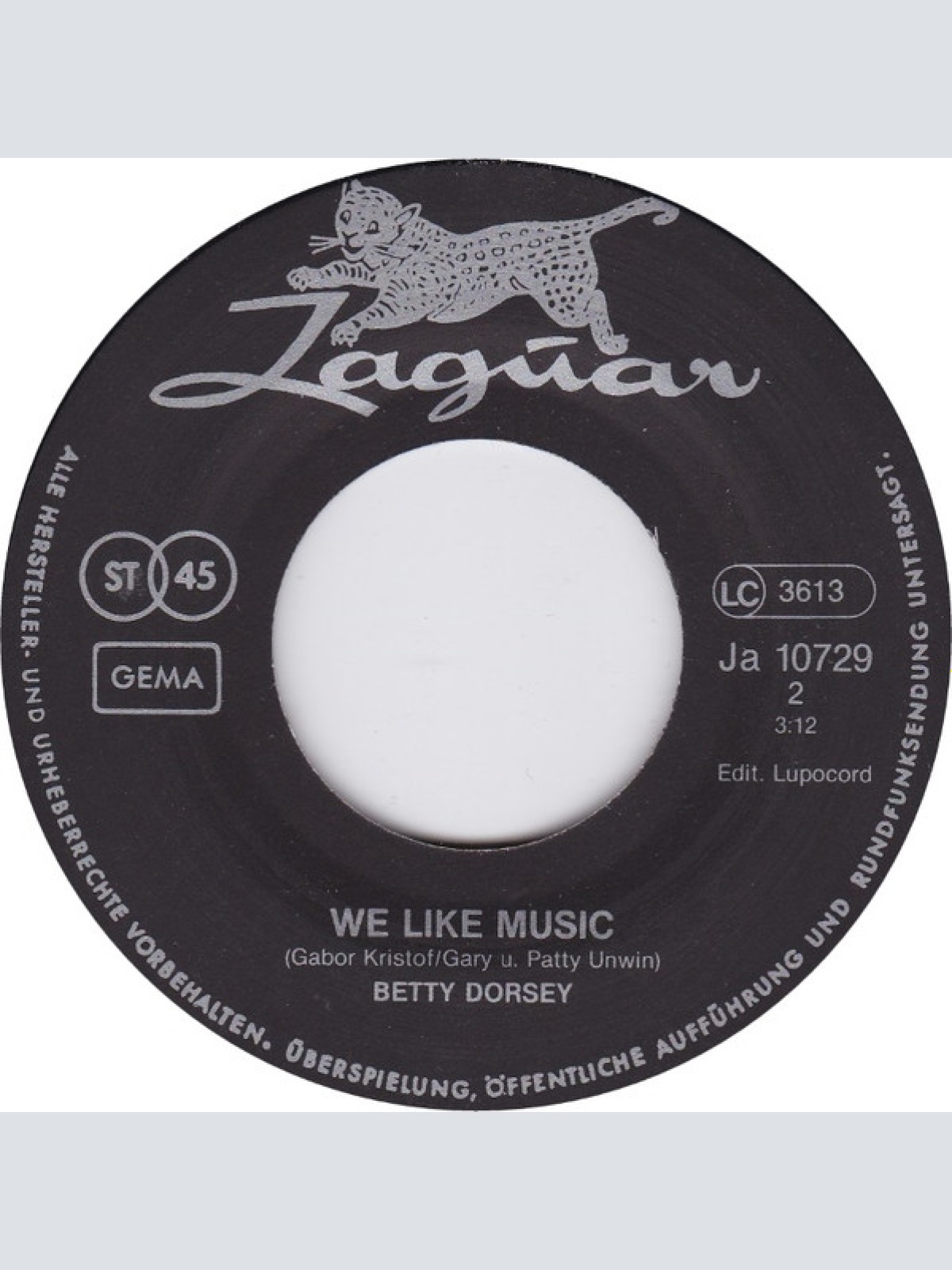 Vinyl / Betty Dorsey - Feelings In The Air / We Like Musik