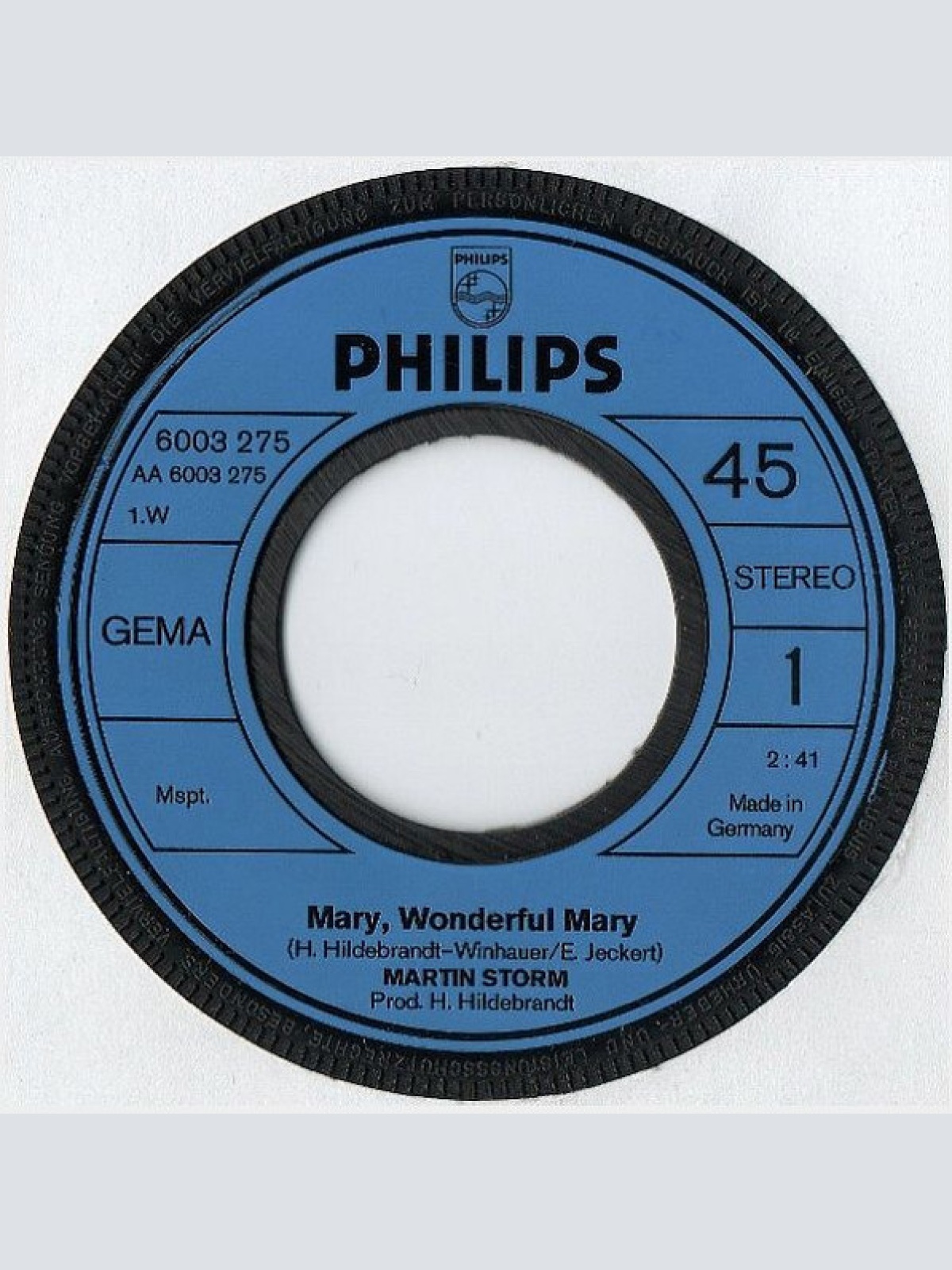 Vinyl / Martin Storm - Mary, Wonderful Mary
