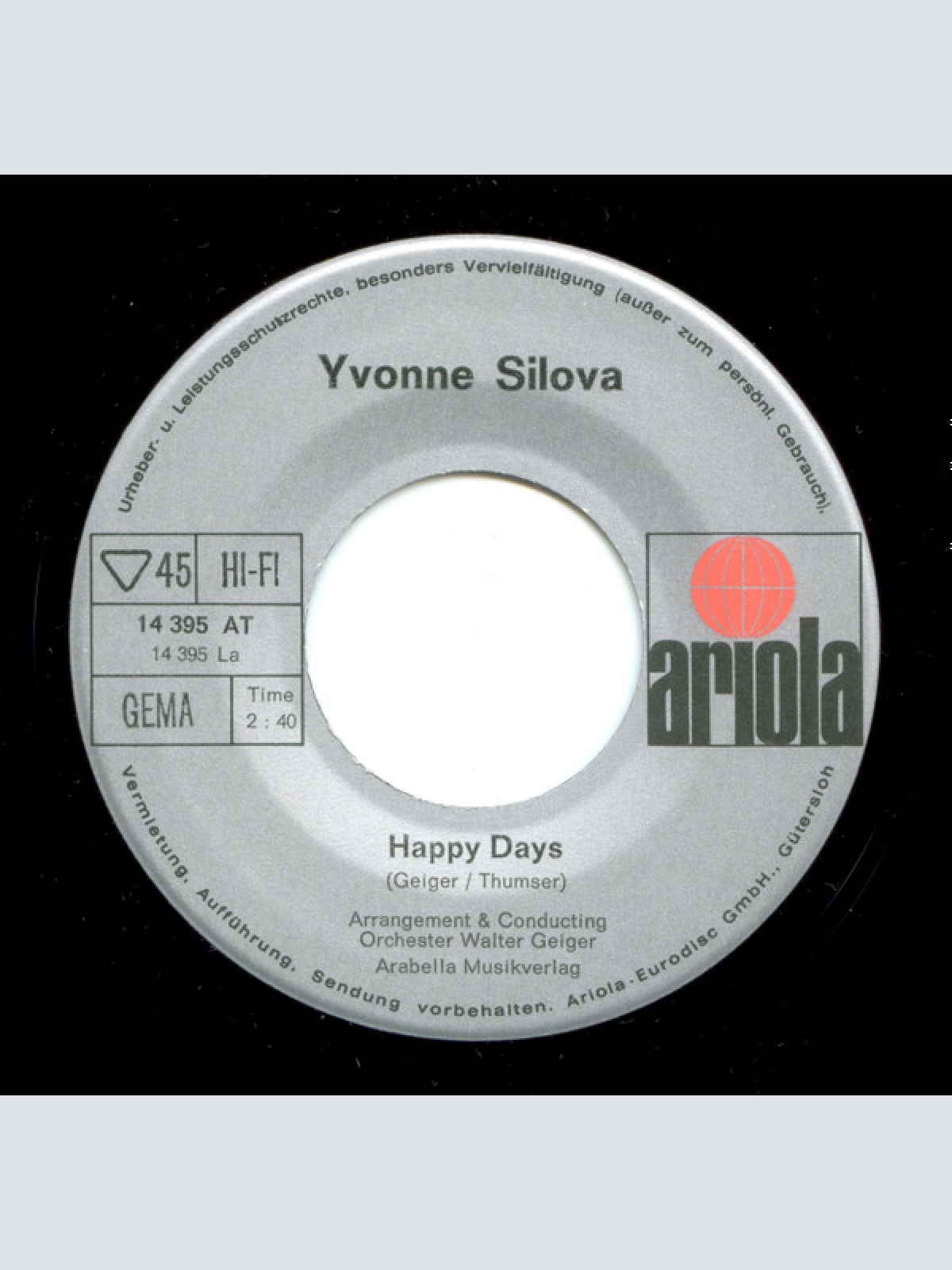 Vinyl / Yvonne Silova - Happy Days