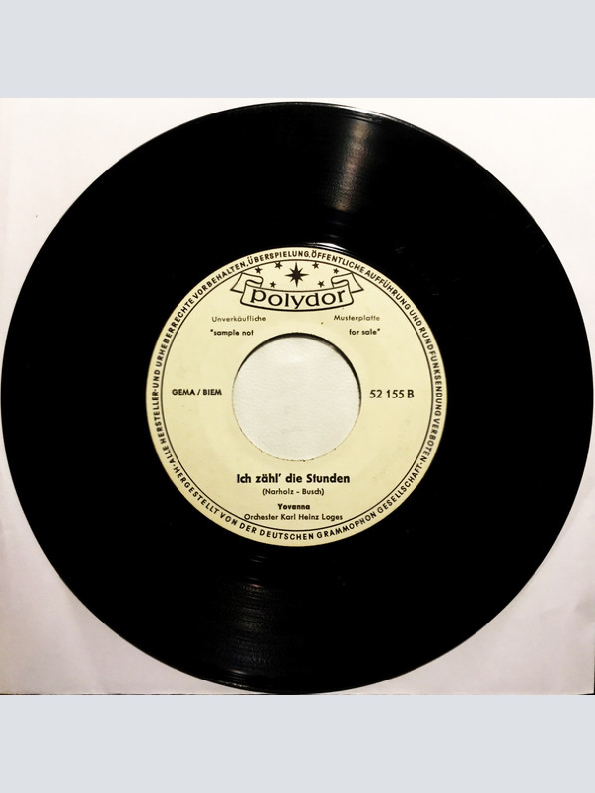 Vinyl / Yovanna - Es Rinnt Der Regen Tag Und Nacht / Ich Zähl' Die Stunden