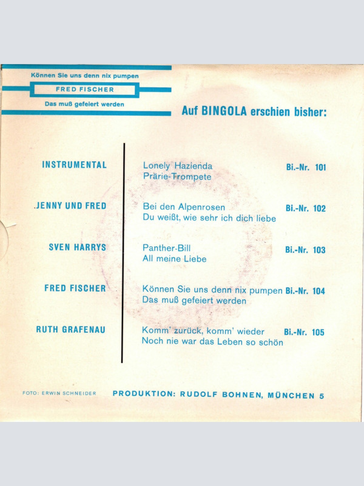 Vinyl / Fred Fischer (3) - Können Sie Uns Denn Nix Pumpen