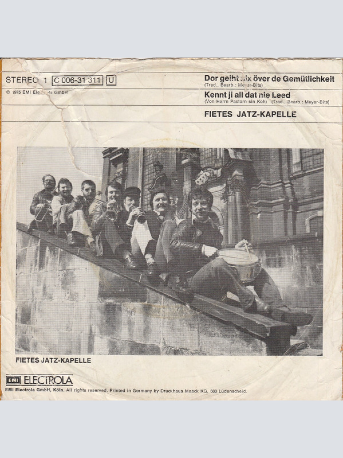 Vinyl / Fietes Jatz-Kapelle - Dor Geiht Nix Över De Gemütlichkeit