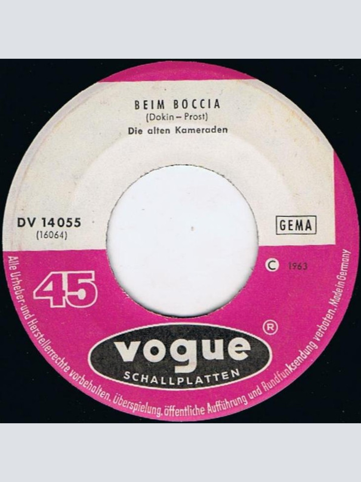 Vinyl / Die Alten Kameraden (2) - Good-Bye, Alter Häuptling, Good-Bye / Beim Boccia